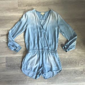 Anthropologie Cloth & Stone Chambray romper